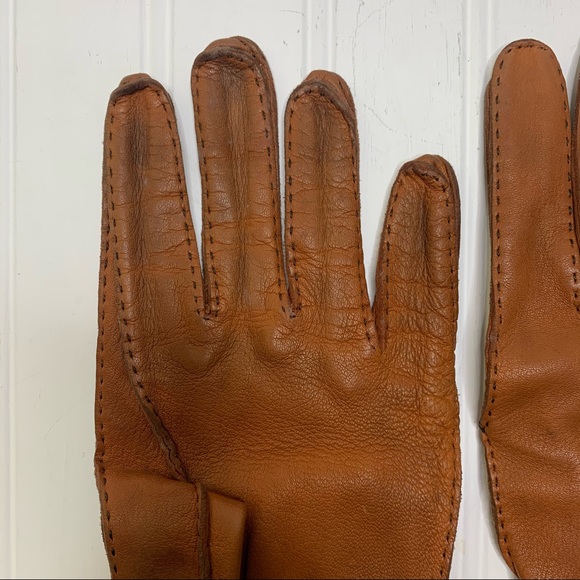 Vintage Daniel Hays Brown Leather Gloves - Picture 7 of 12